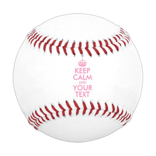 Personalisiertes KEEP CALM und DEIN TEXT - pink Baseball (Vorderseite)
