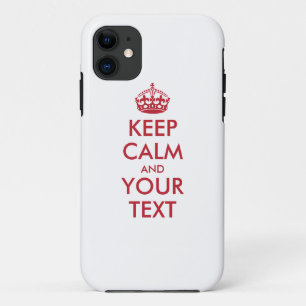 Personalisiertes KEEP CALM und DEIN TEXT - rote Wö Case-Mate iPhone Hülle