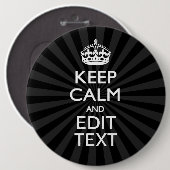 Personalisiertes KEEP CALM und Ihr Text auf Burst Button (Vorne & Hinten)