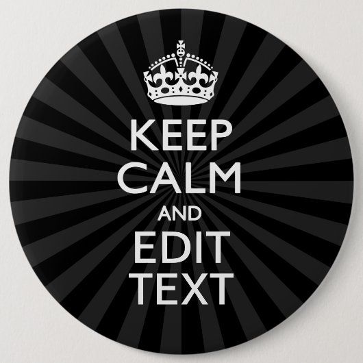 Personalisiertes KEEP CALM und Ihr Text auf Burst Button (Vorderseite)