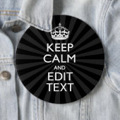 Personalisiertes KEEP CALM und Ihr Text auf Burst Button (Beispiel)