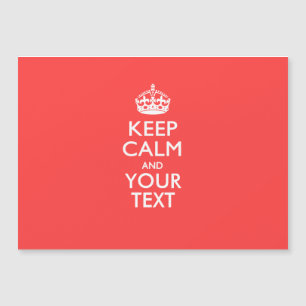 Personalisiertes KEEP CALM und Ihr Text auf Korall Magnetkarte