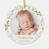 Personalisiertes Keepake Baby Weihnachtsjause Foto Keramik Ornament (Vorne)