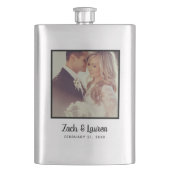 Personalisiertes Keepake-Wedding-Foto und Monogram Flachmann (Vorderseite)