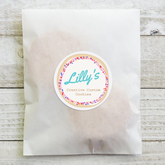 Personalisiertes Keks aus der Bäckerei Runder Aufkleber