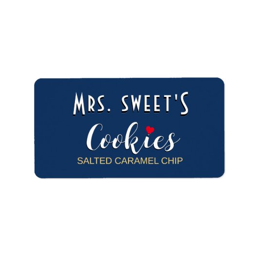 Personalisiertes Keks- oder Backetikett mit Herz Adressaufkleber (Vorne)