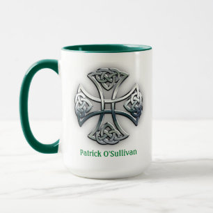 Personalisiertes keltisches Kreuz Tasse