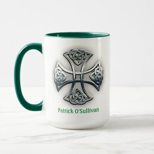 Personalisiertes keltisches Kreuz Tasse (Links)