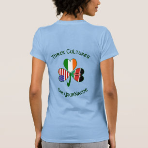 Personalisiertes Kenia Irland USA Shamrock Damen- T-Shirt