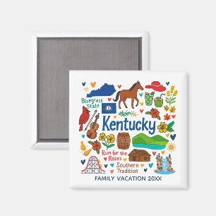 Personalisiertes Kentuky-Familienreise-Andenken Magnet