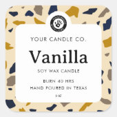 Personalisiertes Kerzenetikett - individuell anpas Quadratischer Aufkleber (Vorderseite)