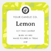 Personalisiertes Kerzenetikett - individuell anpas Quadratischer Aufkleber (Vorderseite)