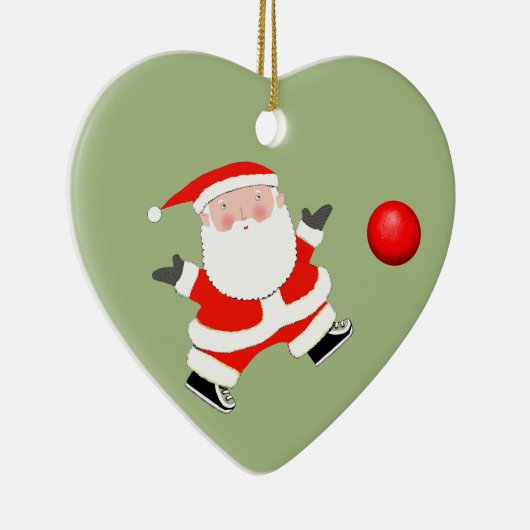 Personalisiertes Kickball Weihnachten Keramik Ornament (Rechts)