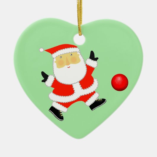 Personalisiertes Kickball Weihnachten Keramik Ornament (Vorne)