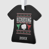 Personalisiertes Kickboxing Ugly Christmas Sweater Ornament (Vorderseite)