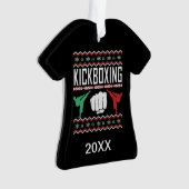 Personalisiertes Kickboxing Ugly Christmas Sweater Ornament (Vorderseite)