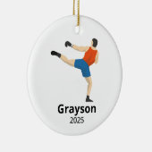 Personalisiertes Kickboxing Weihnachten Keramik Or Ornament (Rechts)