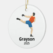 Personalisiertes Kickboxing Weihnachten Keramik Or Ornament (Links)