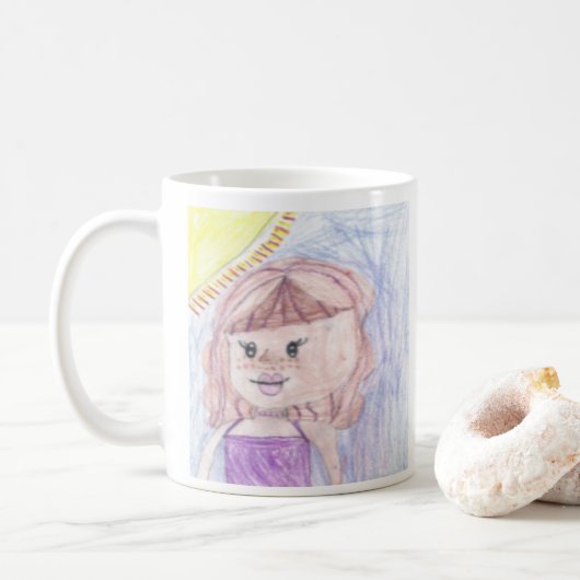 Personalisiertes Kid's Art Foto dazu Kaffeetasse (Mit Donut)