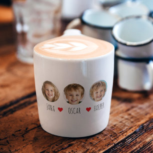 Personalisiertes Kids-Foto mit Namen und Herz Espressotasse