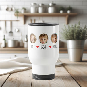 Personalisiertes Kids-Foto mit Namen und Herz Reisebecher