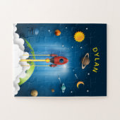 Personalisiertes Kids-Raketenschiff Jigsaw-Puzzle Puzzle (Horizontal)