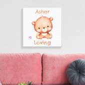 Personalisiertes Kind Affirmation Brown Bär Kinder Leinwanddruck (Insitu (Wohnzimmer))