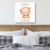 Personalisiertes Kind Affirmation Brown Bär Kinder Leinwanddruck (Insitu (Schlafzimmer))