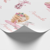 Personalisiertes Kind Ballerina Einfahrt Bunny Geschenkpapier (Ecke)