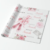 Personalisiertes Kind Ballerina Pink Geschenkpapier (Ungerollt)