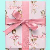 Personalisiertes Kind Ballerina Rosa Hübsch Geschenkpapier