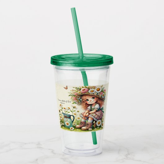 Personalisiertes Kind des Gottesmädchens Acryltrinkbecher (Links)