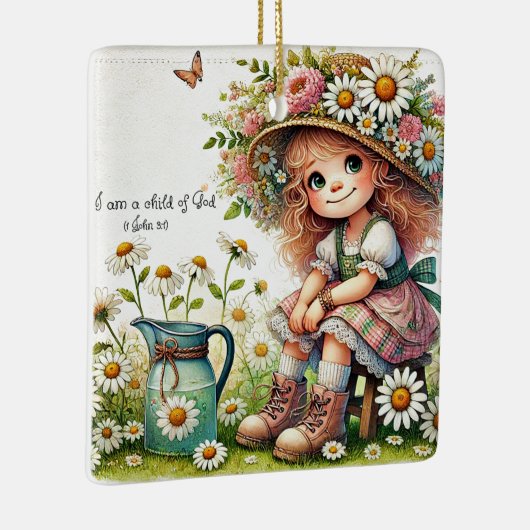 Personalisiertes Kind des Gottesmädchens Keramikornament (Rechts)