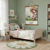 Personalisiertes Kind des Gottesmädchens Wandteppich Mit Holzrahmen