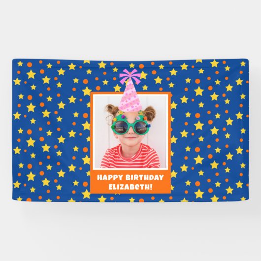 Personalisiertes Kind Foto glücklich Geburtstag mi Banner (Horizontal)
