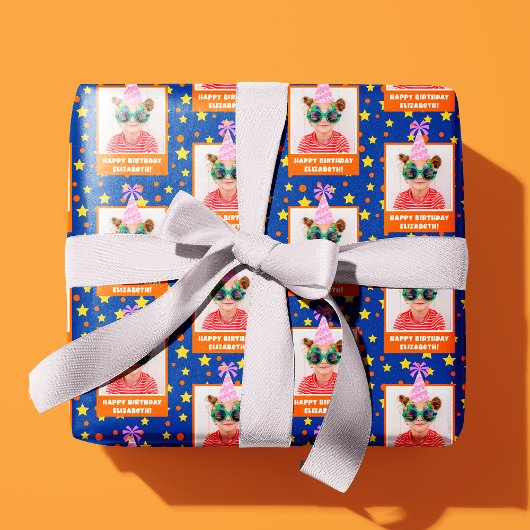 Personalisiertes Kind Foto glücklich Geburtstag mi Geschenkpapier