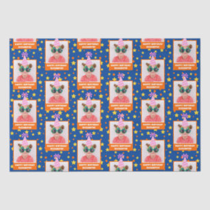 Personalisiertes Kind Foto glücklich Geburtstag mi Seidenpapier