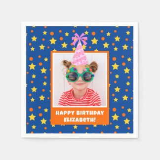 Personalisiertes Kind Foto glücklich Geburtstag mi Serviette