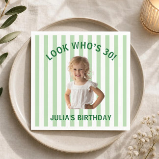 Personalisiertes Kinderfoto 30. 40. 50. Geburtstag Serviette
