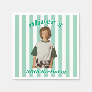 Personalisiertes Kinderfoto 30. Geburtstag Serviette