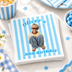 Personalisiertes Kinderfoto 30. Geburtstag Serviette