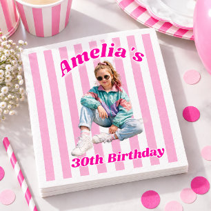 Personalisiertes Kinderfoto 30. Geburtstag Serviette