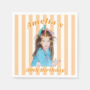 Personalisiertes Kinderfoto 30. Geburtstag Serviette