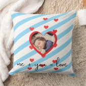 Personalisiertes Kinderfoto – Ich + Du = Liebe Kissen (Decke)