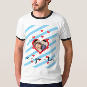 Personalisiertes Kinderfoto – Ich + Du = Liebe T-Shirt