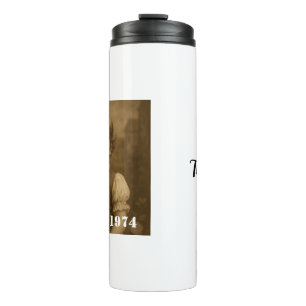 Personalisiertes Kinderfoto, Name & Jahr Vintage Thermosbecher