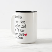 Personalisiertes Kindergeschenk für Mama oder Papa Zweifarbige Tasse (Vorderseite Links)