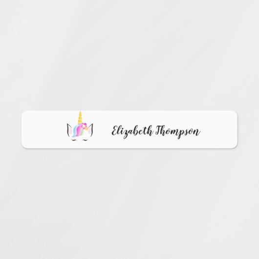 Personalisiertes Kinderlabel Niedlich Unicorn Etiketten (Design 1)