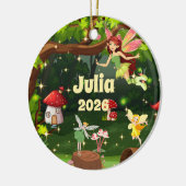 Personalisiertes Kindername-Fee-Ornament Keramik Ornament (Links)