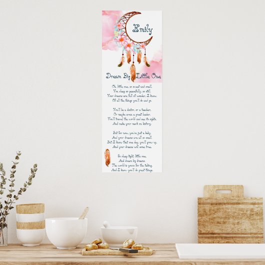 Personalisiertes Kinderträumergedicht Poster (Küche)